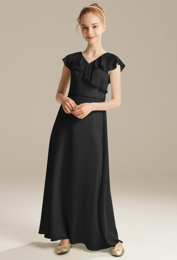 AW Vesta Black  Junior Bridesmaid Dresses