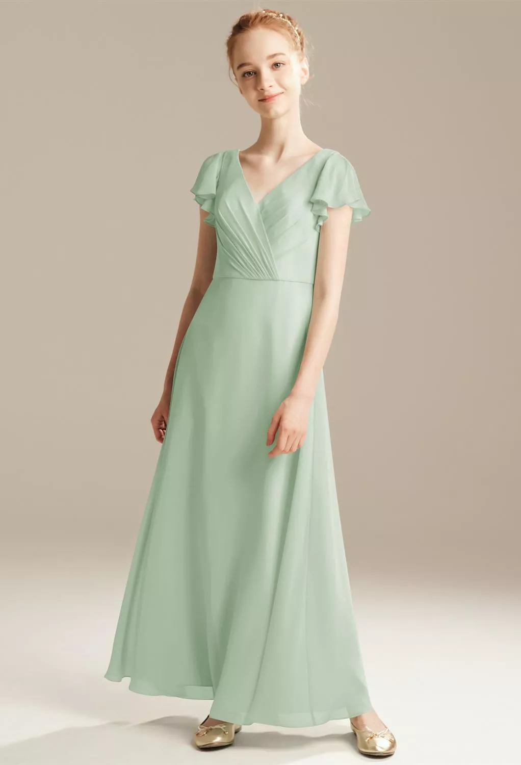 Sage Green, Dusty Sage Junior Bridesmaid Dresses