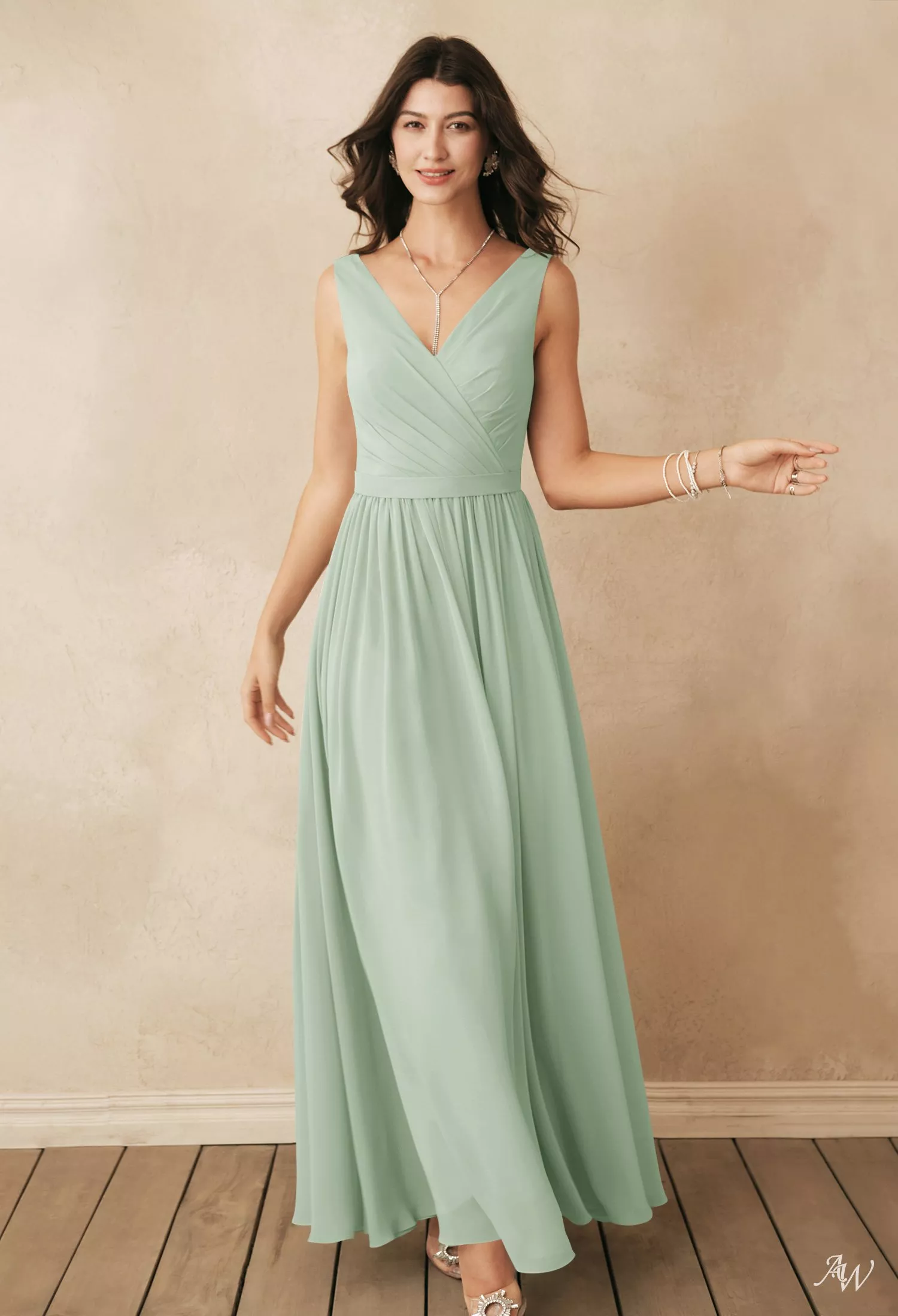 AW Gwyneth Sage Green Bridesmaid Dresses | AW.Bridal Canada
