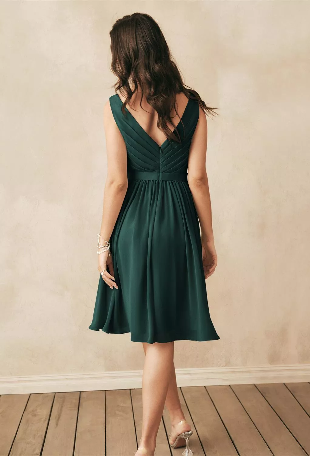 AW Vivien Dark Emerald  Short Bridesmaid Dresses