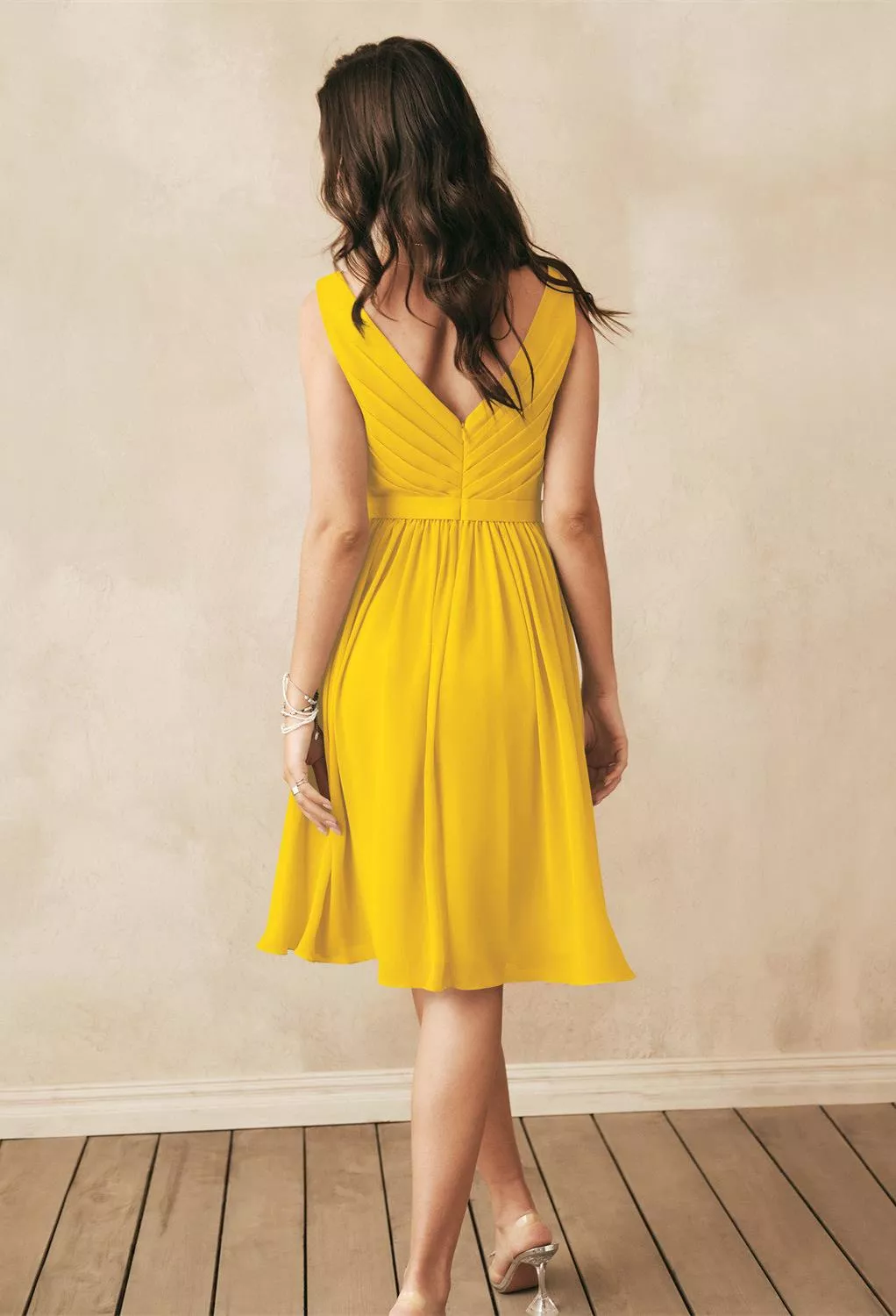 AW Vivien Mustard Yellow  Short Bridesmaid Dresses