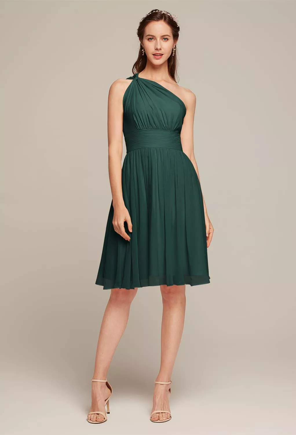 AW Winnie Dark Emerald  Short Bridesmaid Dresses