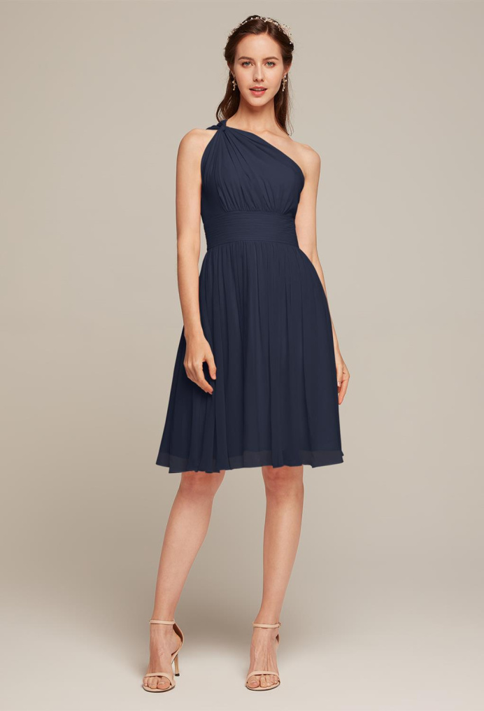 AW Winnie Dark Navy  Short Bridesmaid Dresses