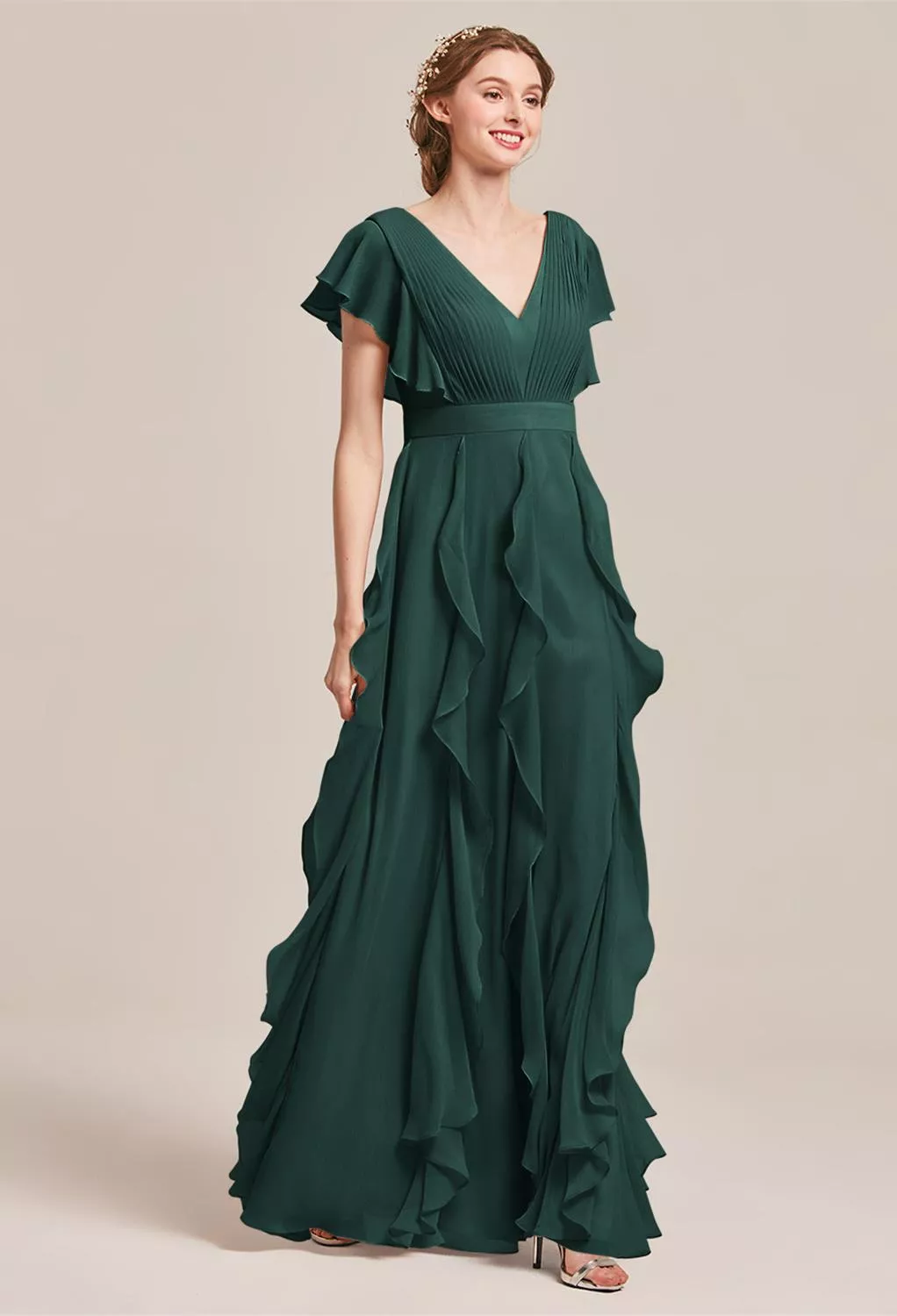 AW Vinnie Dark Emerald  Maternity Bridesmaid Dresses