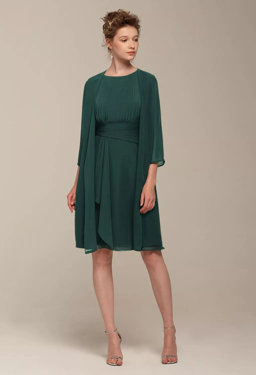 AW Connie Dark Emerald  Short Bridesmaid Dresses