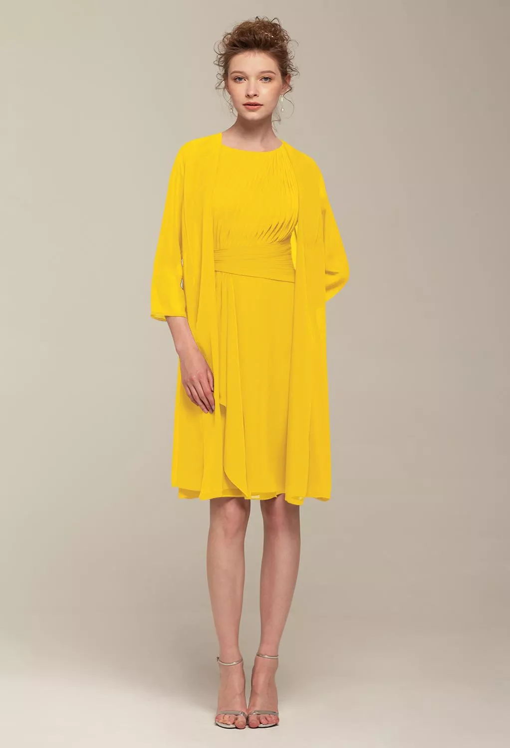AW Connie Mustard Yellow  Short Bridesmaid Dresses