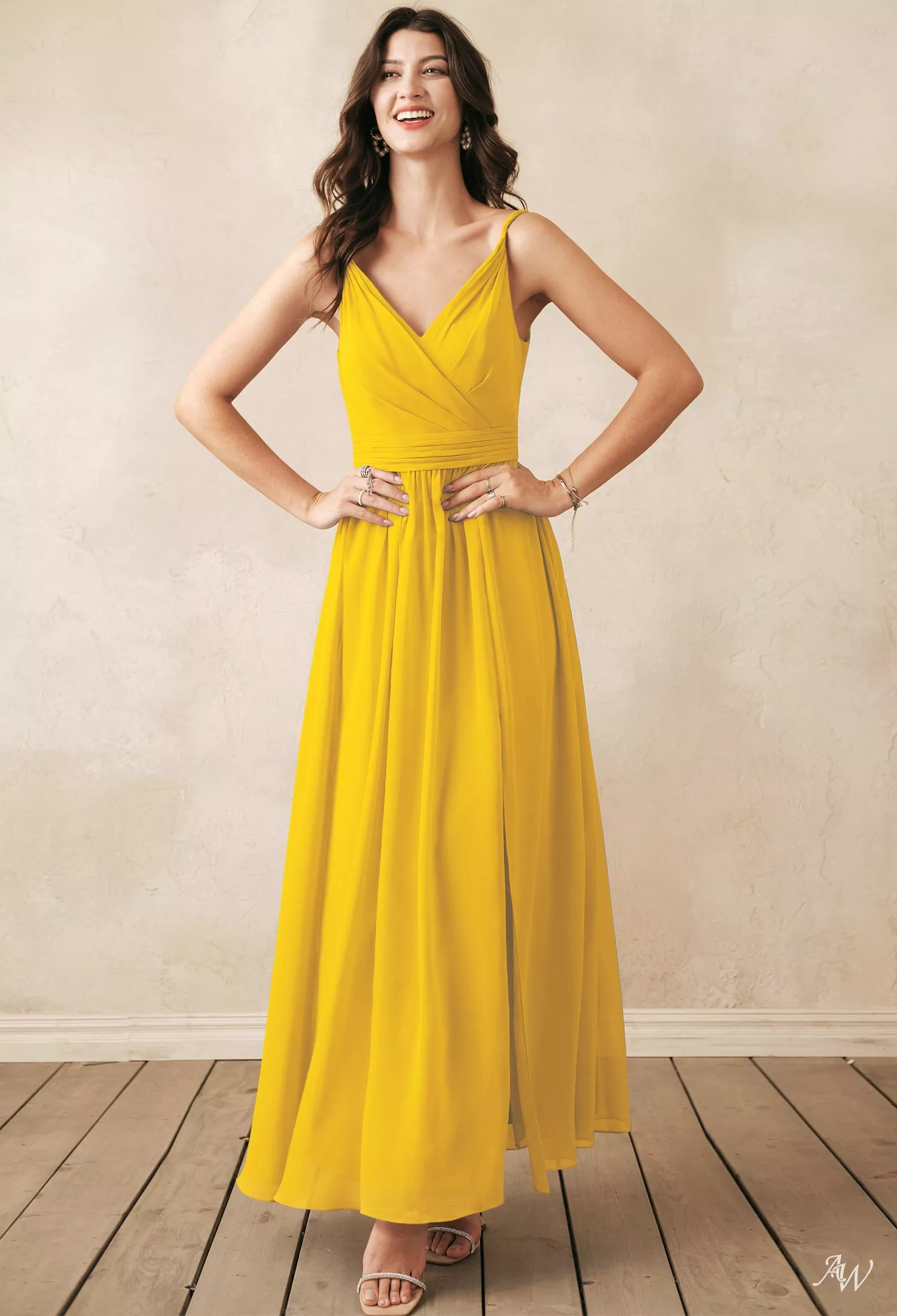 yellow bridesmaid dresses canada Tina Yellow Formal Maxi Dress - US 16 main image 0