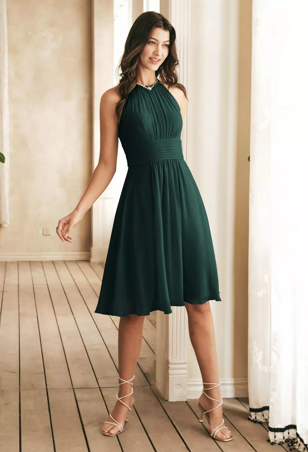 AW Keziah Dark Emerald  Beach Wedding Guest Dresses