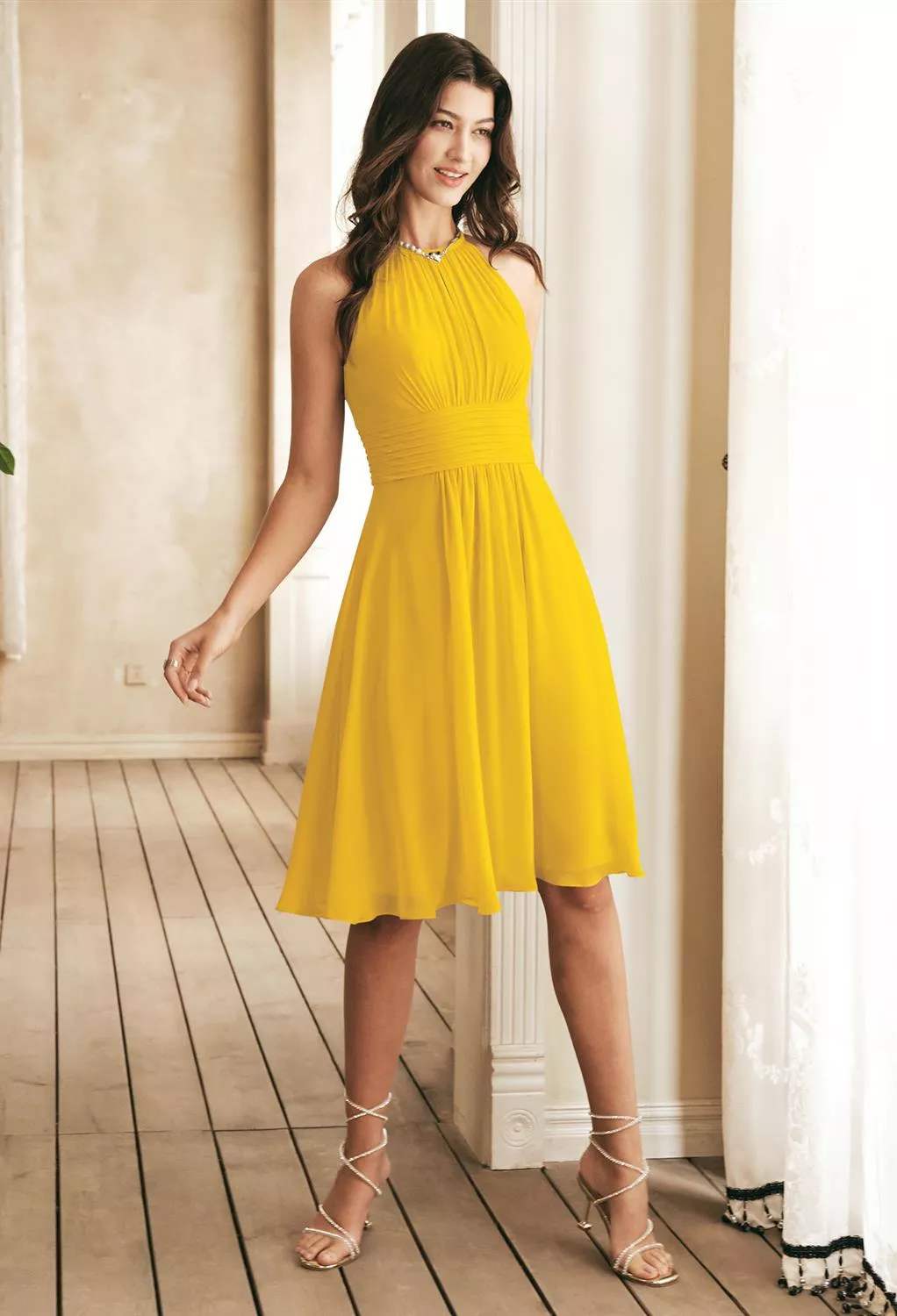 AW Keziah Mustard Yellow  Wedding Guest Dresses