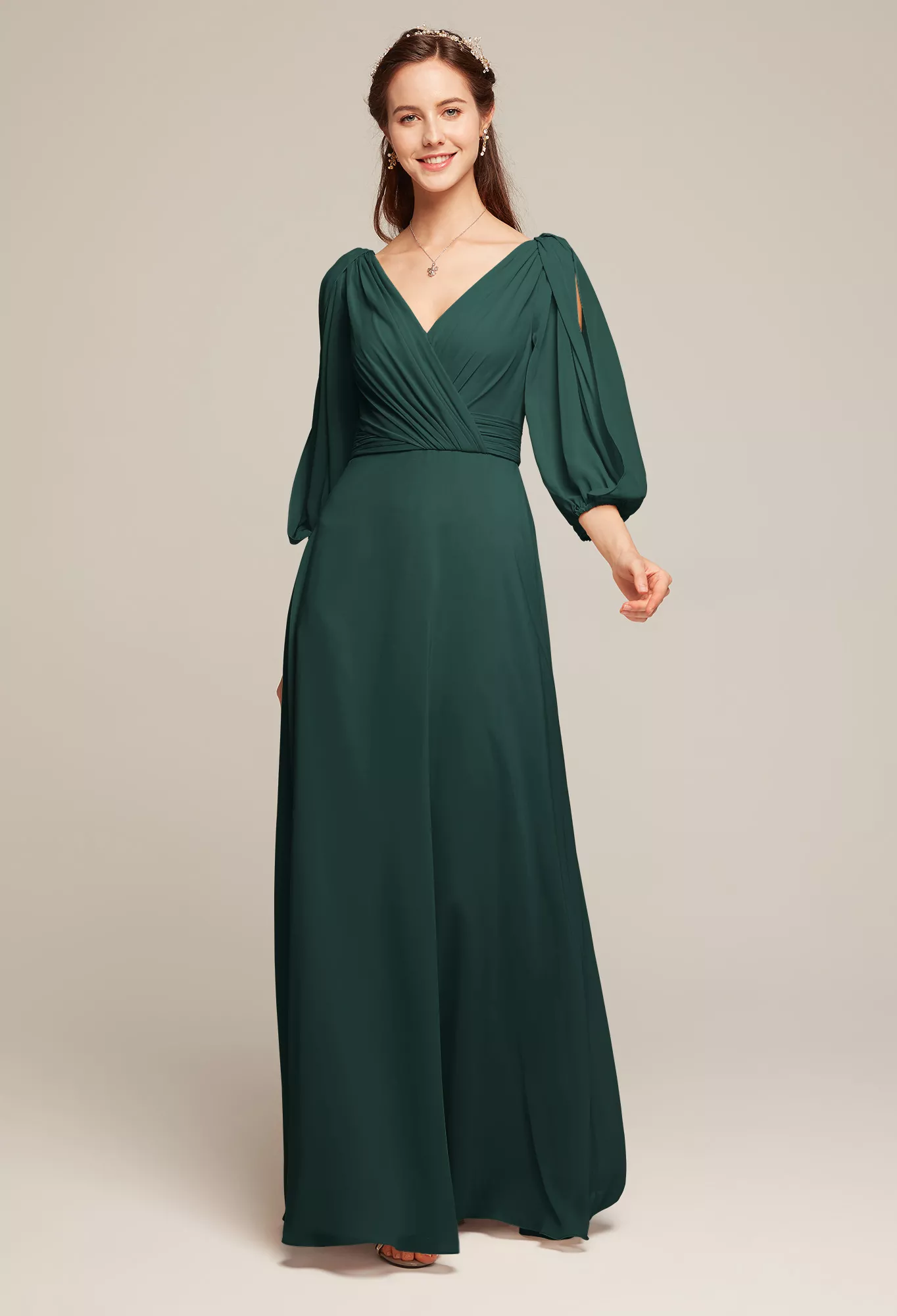 AW Polly Dark Emerald  Maternity Bridesmaid Dresses