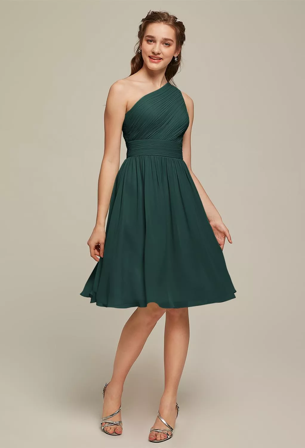 AW Elisha Dark Emerald  Short Bridesmaid Dresses