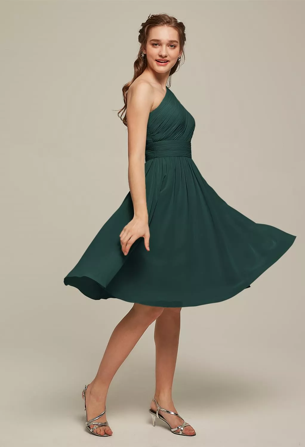 AW Elisha Dark Emerald  Short Bridesmaid Dresses