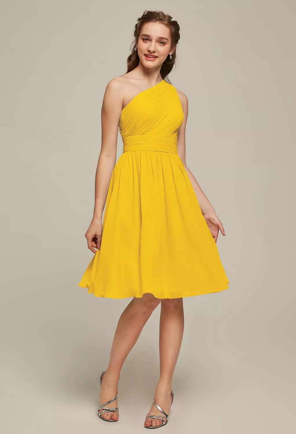 AW Elisha Mustard Yellow  Short Bridesmaid Dresses