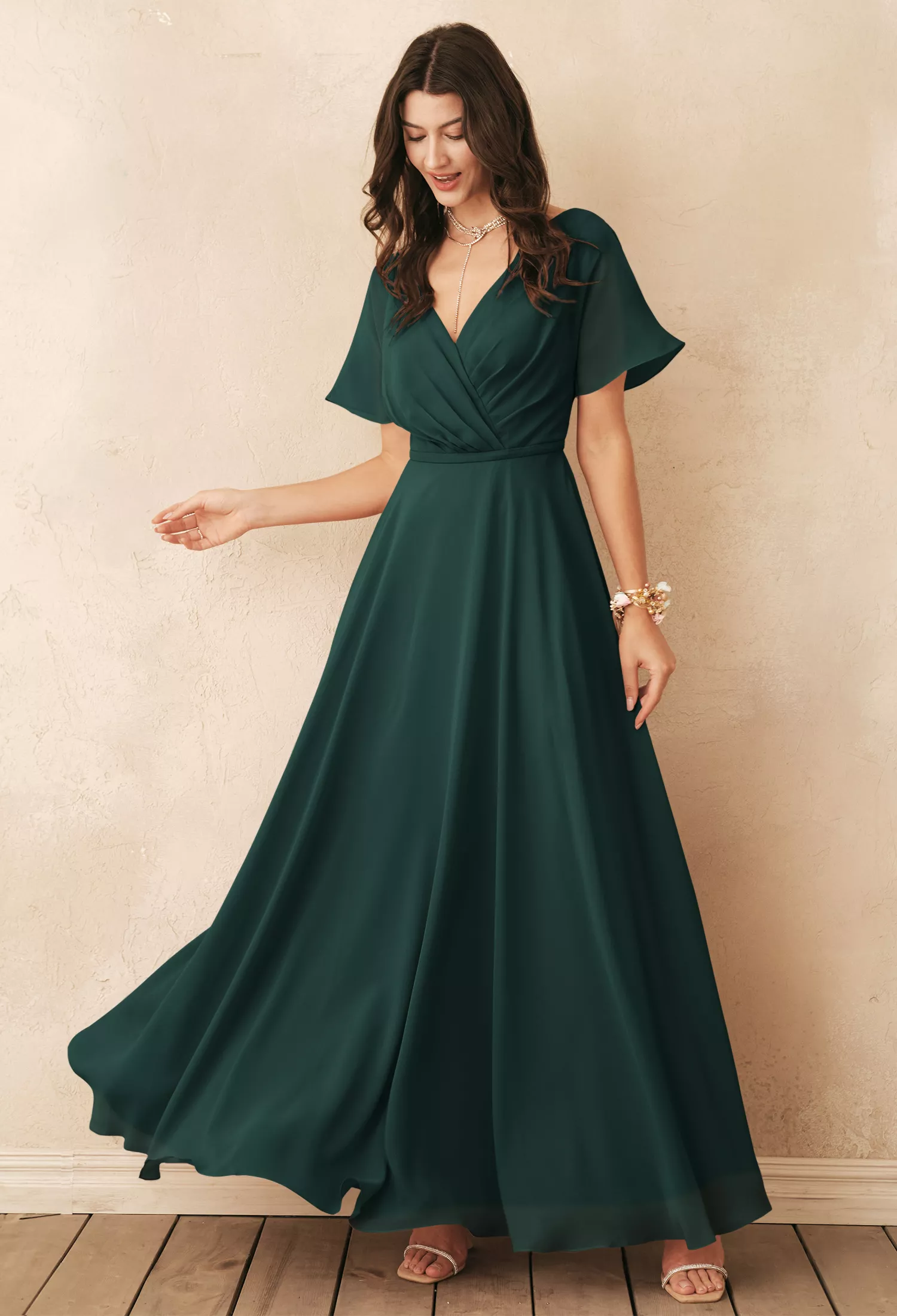 AW Ginny Dark Emerald  Maternity Bridesmaid Dresses