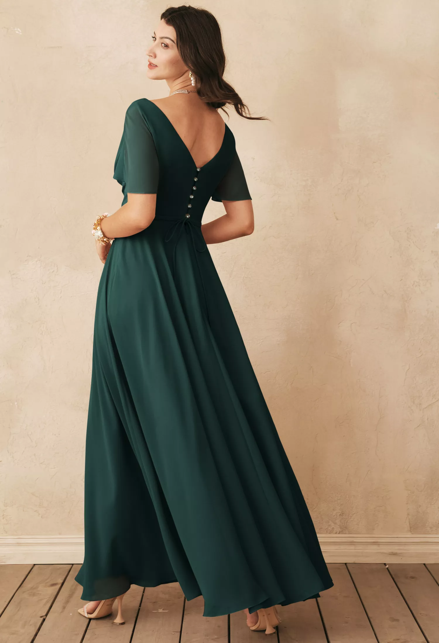 AW Ginny Dark Emerald  Maternity Bridesmaid Dresses
