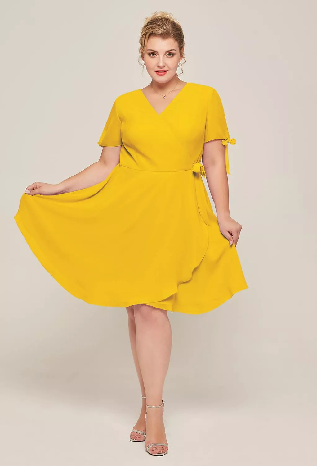 AW Carroll Mustard Yellow  Plus Size Wedding Guest Dresses