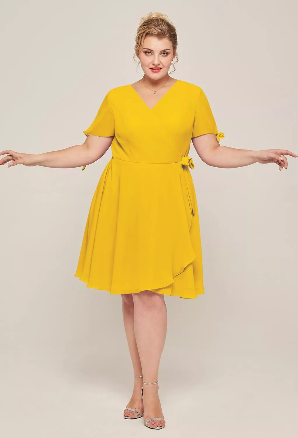 AW Carroll Mustard Yellow  Plus Size Wedding Guest Dresses