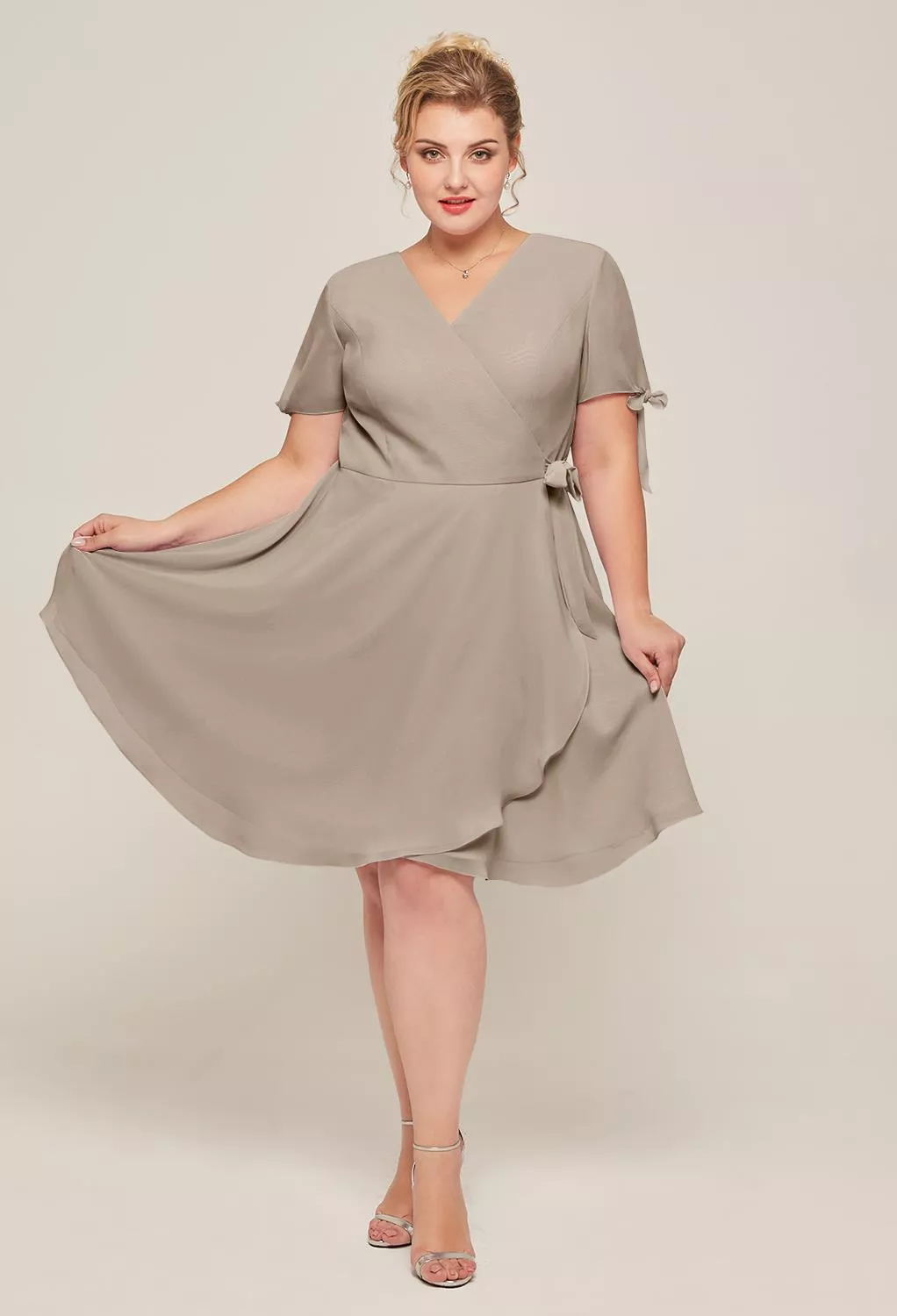 AW Carroll Taupe  Wedding Guest Dresses
