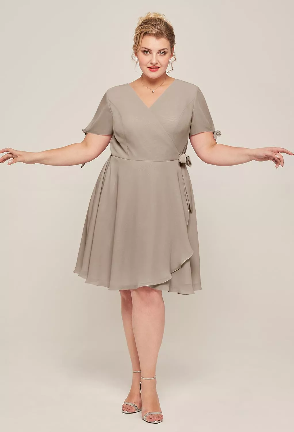 AW Carroll Taupe  Wedding Guest Dresses