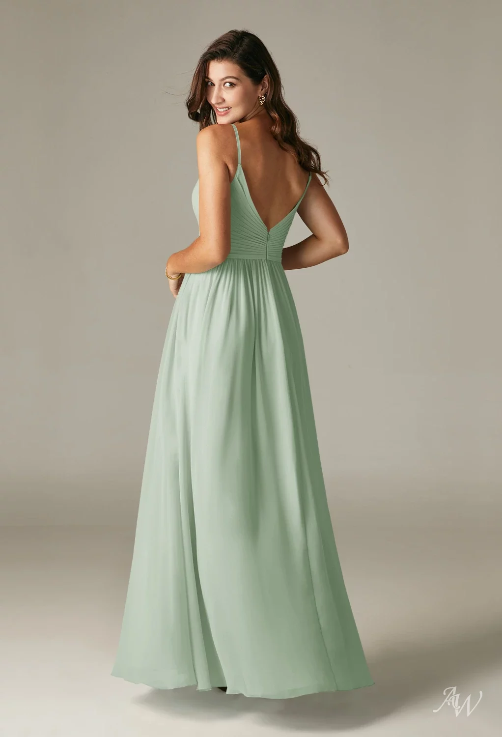 sage green bridesmaid dresses canada KissProm main image 1