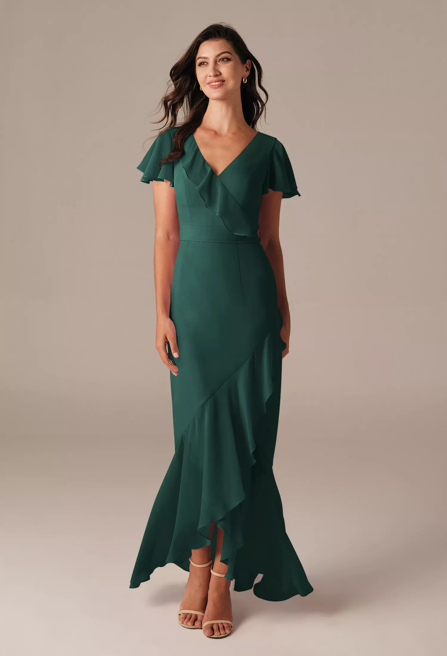 AW Celia Dark Emerald  Plus Size Wedding Guest Dresses