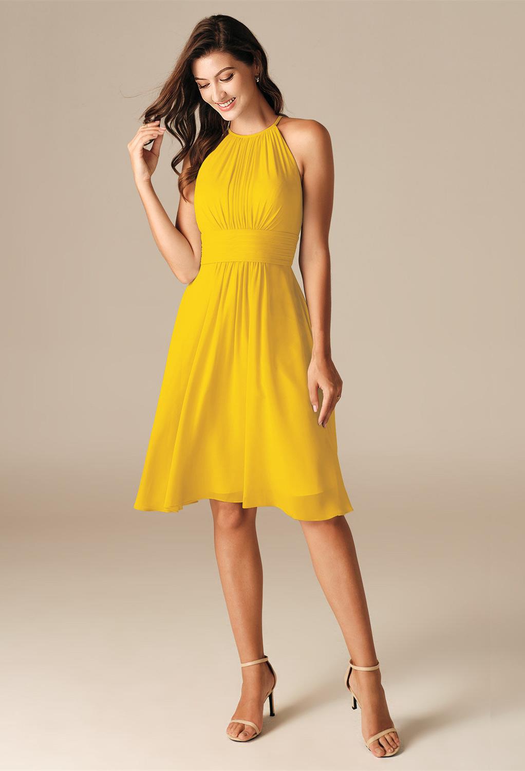 AW Leda Mustard Yellow  Spring Wedding Guest Dresses