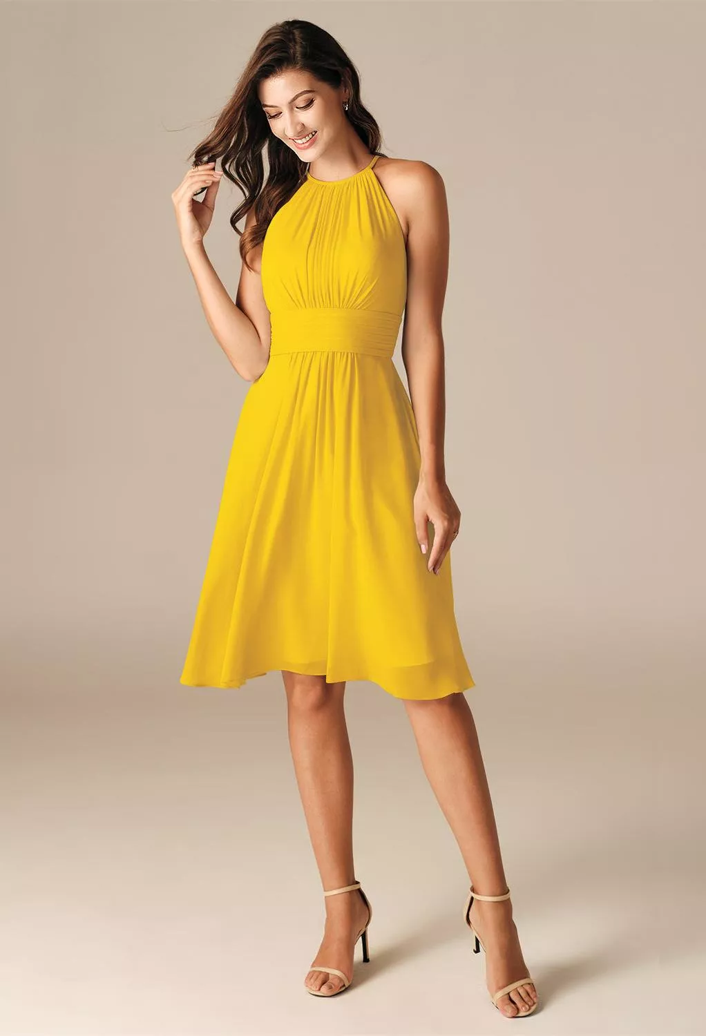 AW Leda Mustard Yellow  Plus Size Wedding Guest Dresses