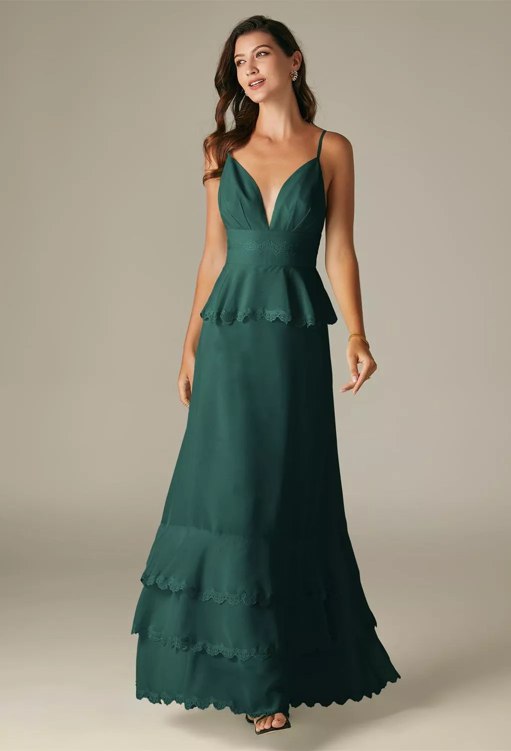 AW Khanum Dark Emerald  Fall Wedding Guest Dresses