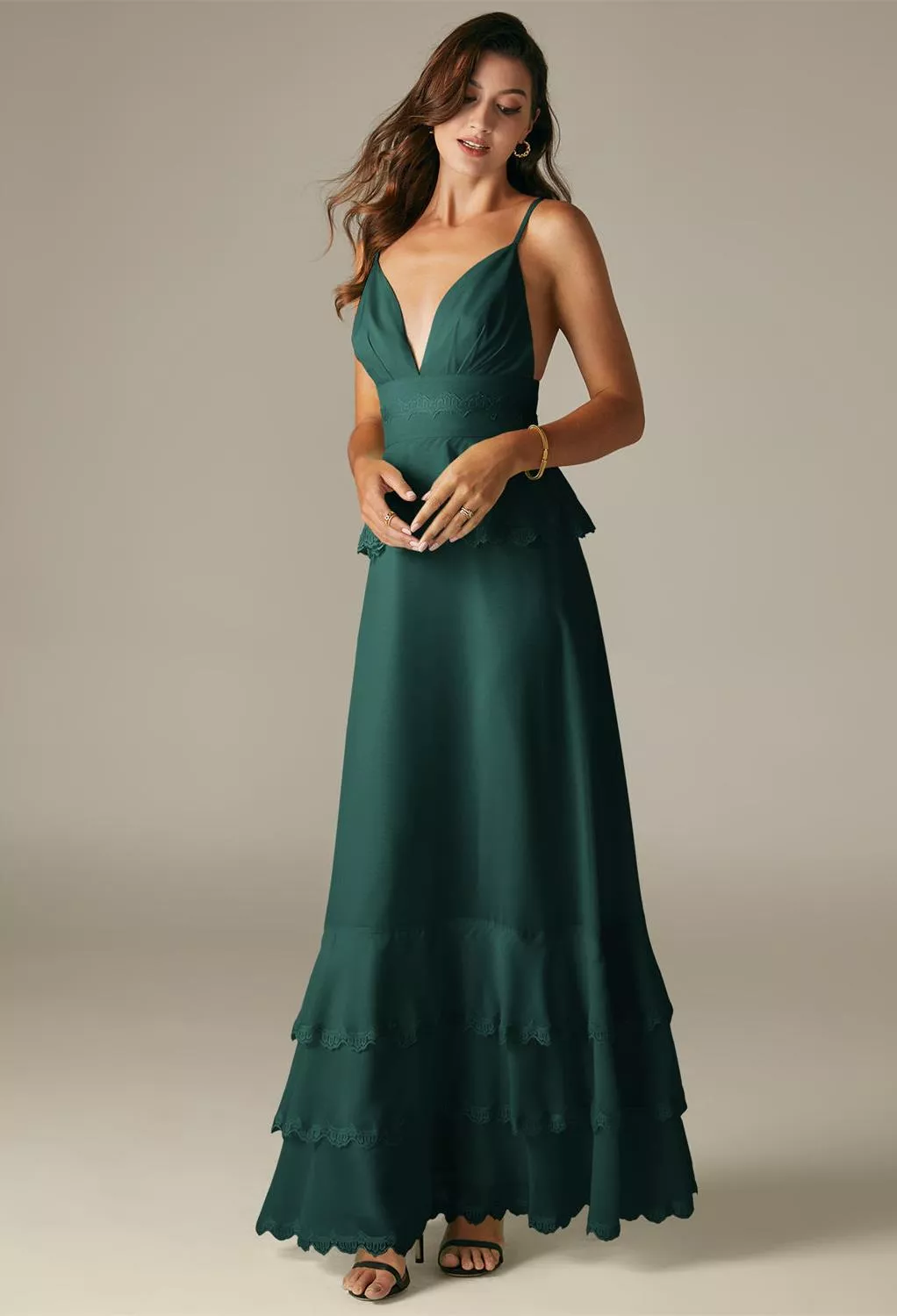 AW Khanum Dark Emerald  Fall Wedding Guest Dresses