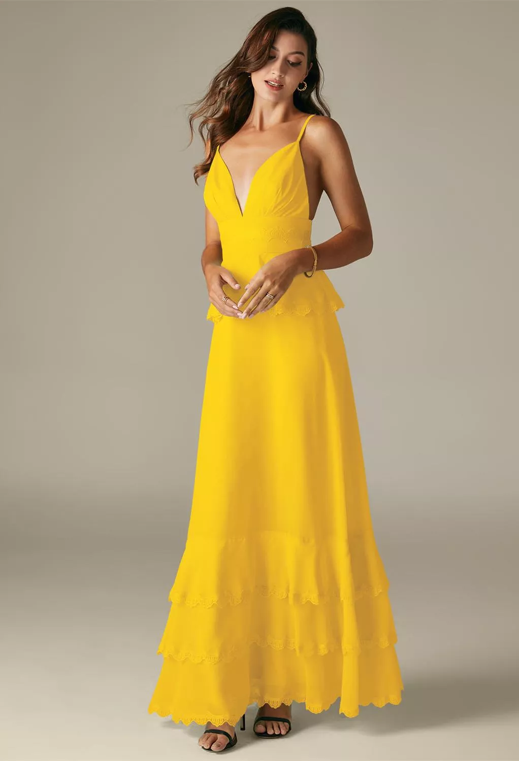 AW Khanum Mustard Yellow  Fall Wedding Guest Dresses