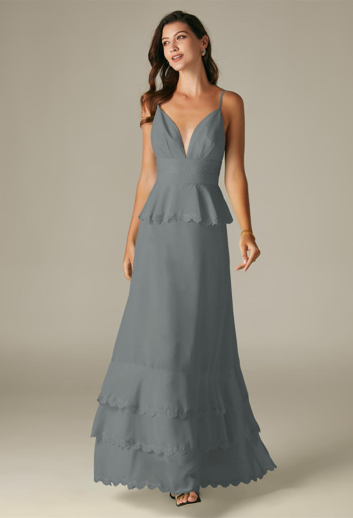 AW Khanum Steel Gray  Formal Dresses