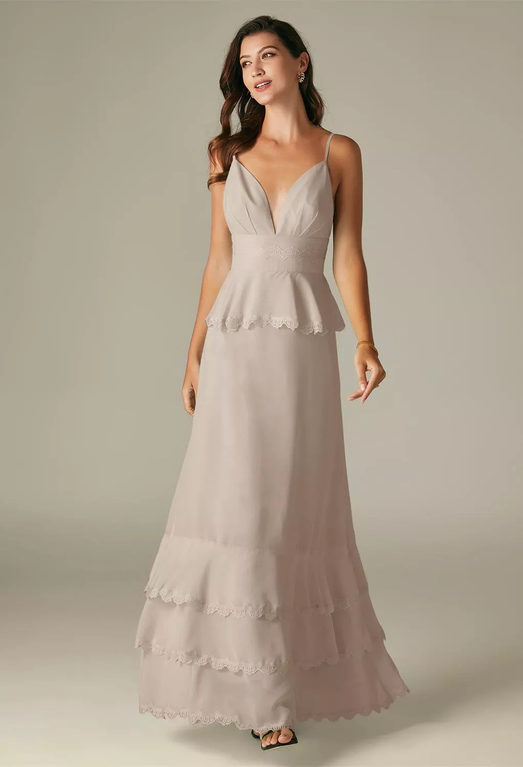 AW Khanum Taupe  Wedding Guest Dresses