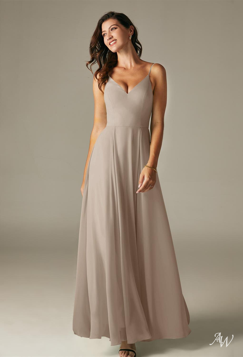 AW Evie Taupe Bridesmaid Dresses image1