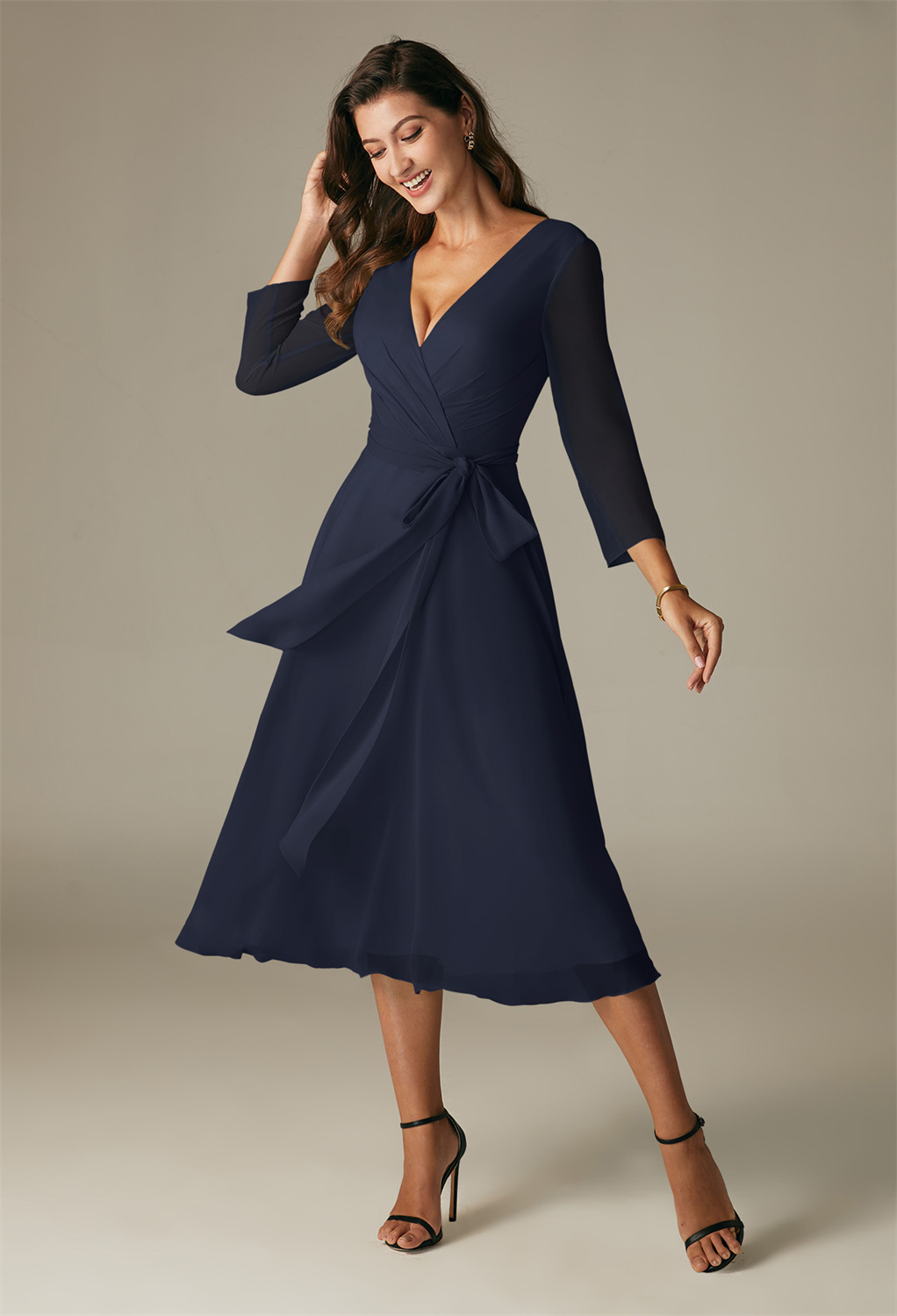 AW Gaia Dark Navy  Spring Wedding Guest Dresses