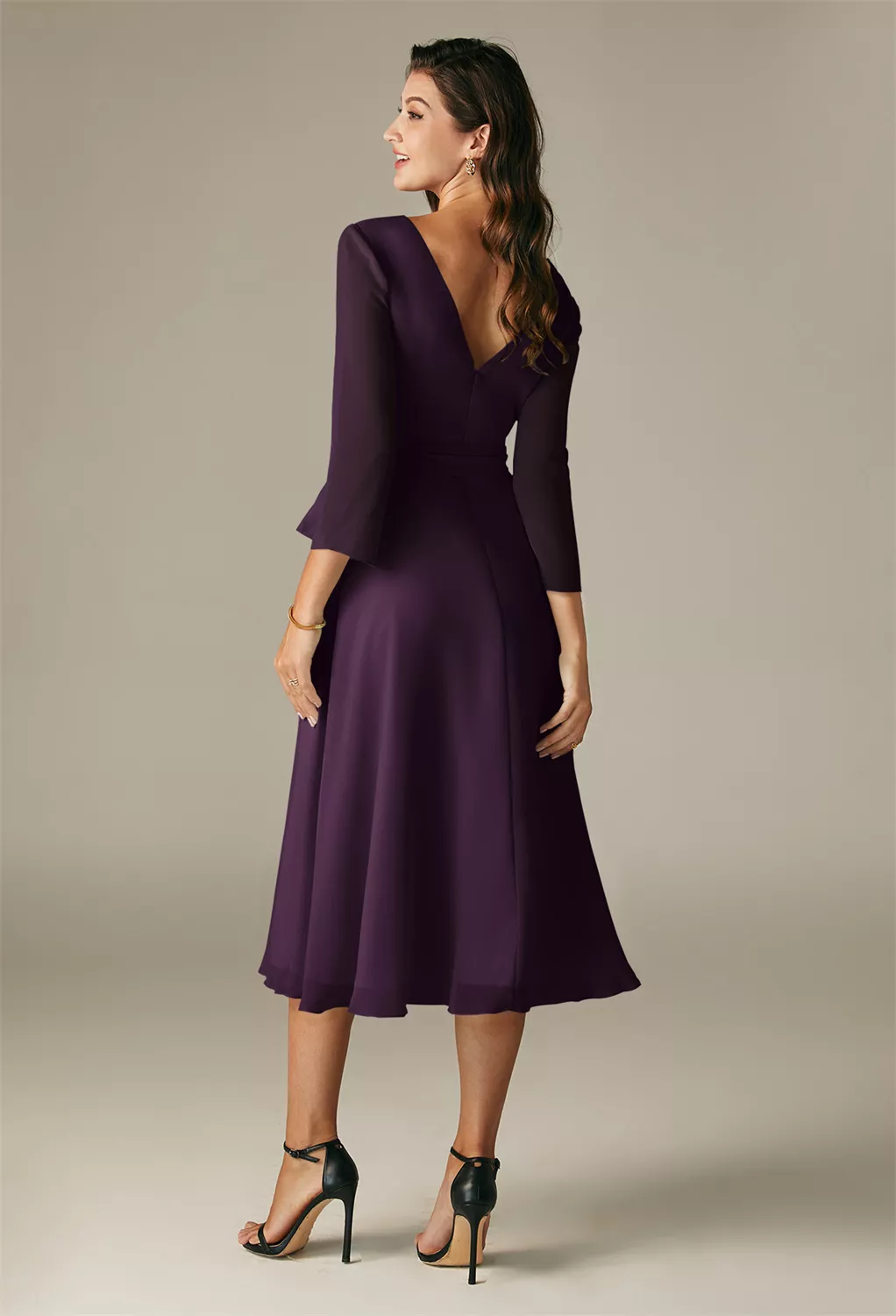 AW Gaia Grape  Spring Wedding Guest Dresses