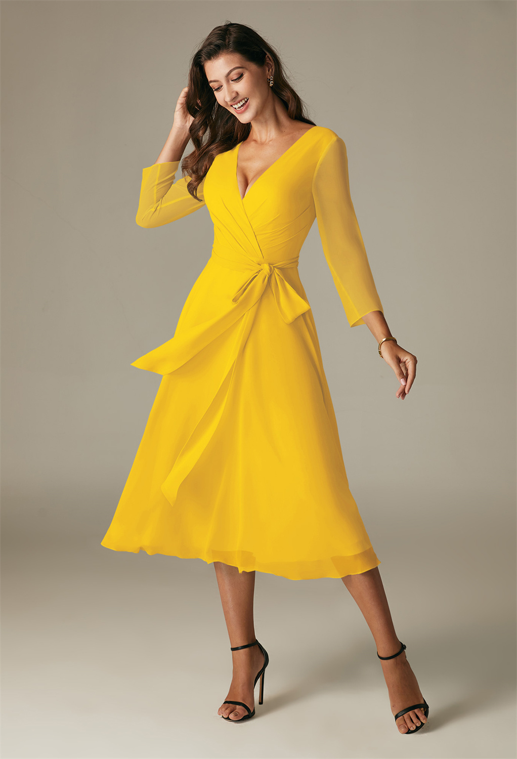 AW Gaia Mustard Yellow  Spring Wedding Guest Dresses