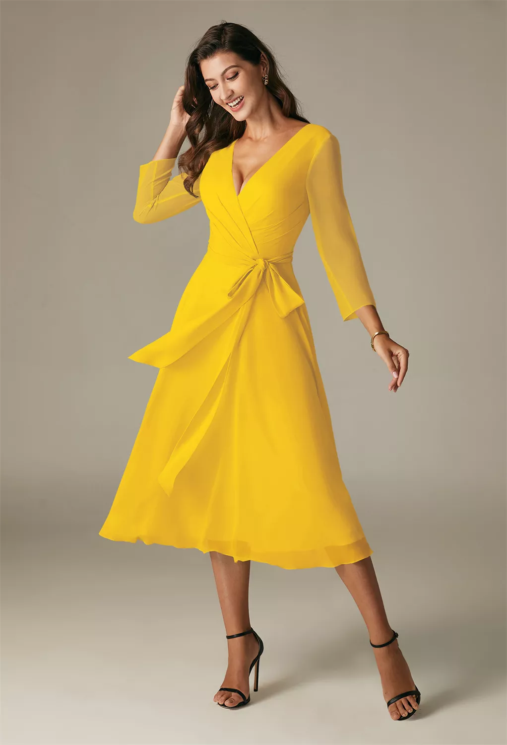 AW Gaia Mustard Yellow  Spring Wedding Guest Dresses