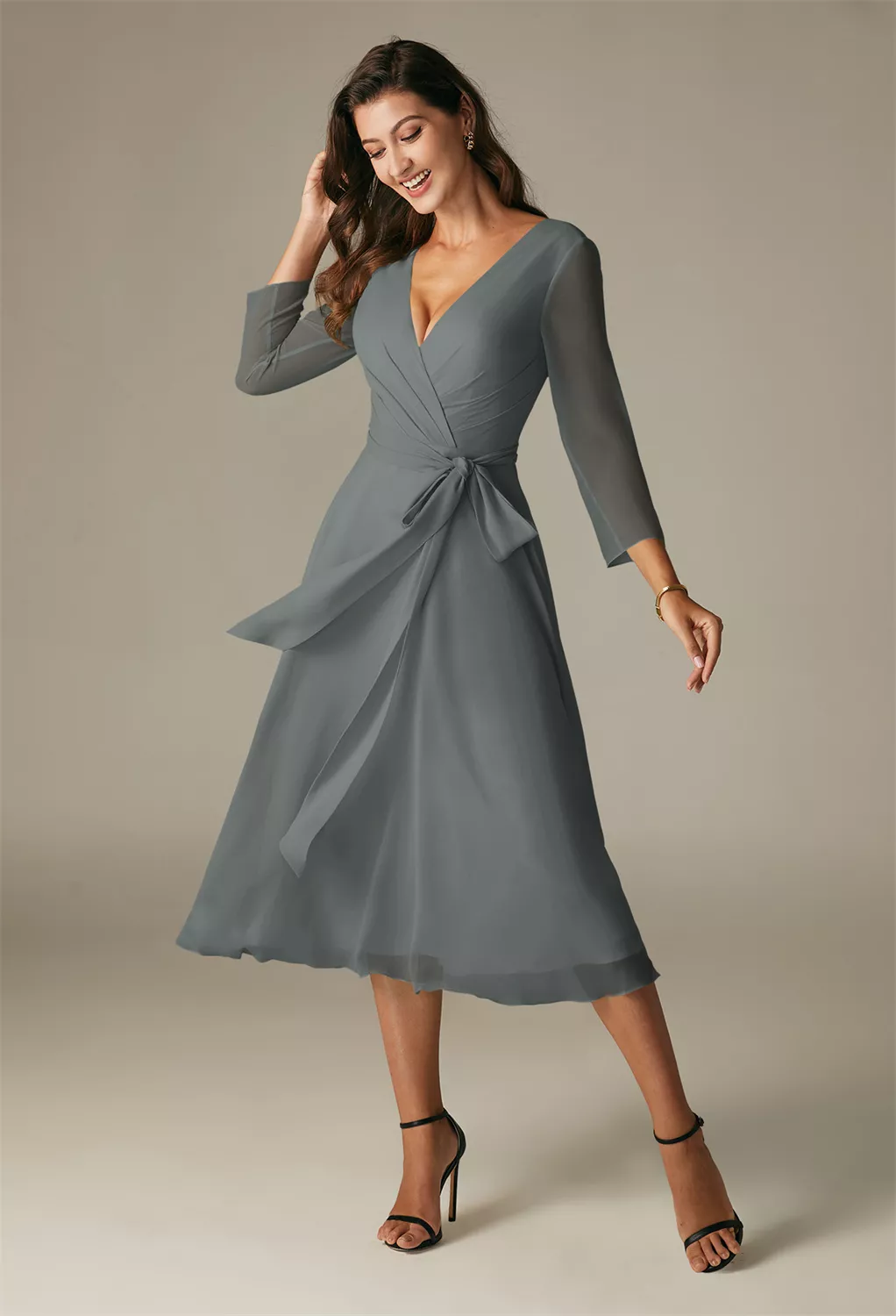 AW Gaia Steel Gray  Spring Wedding Guest Dresses