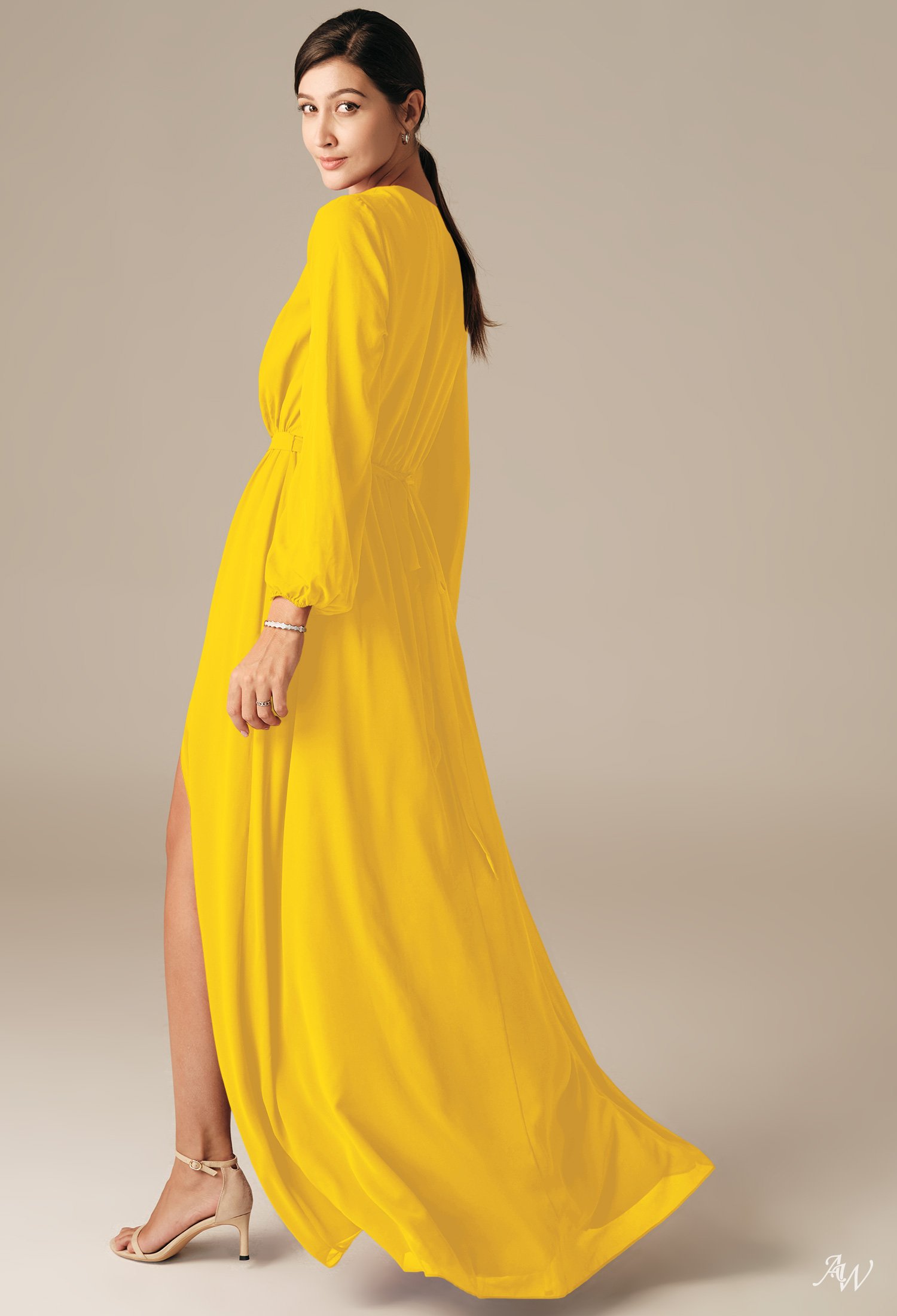 AW Adelle Mustard Yellow Bridesmaid Dresses image2