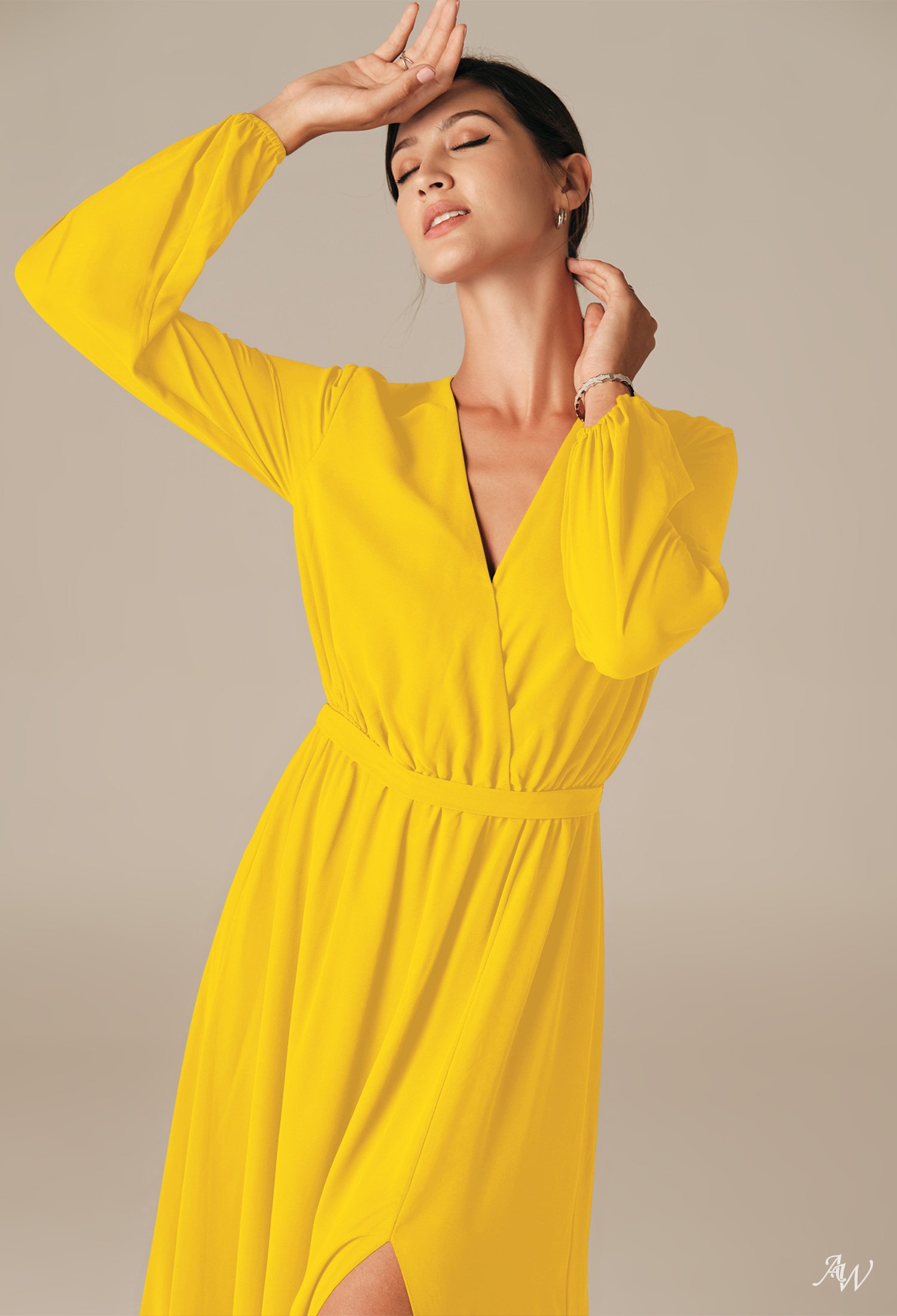 AW Adelle Mustard Yellow Bridesmaid Dresses image3