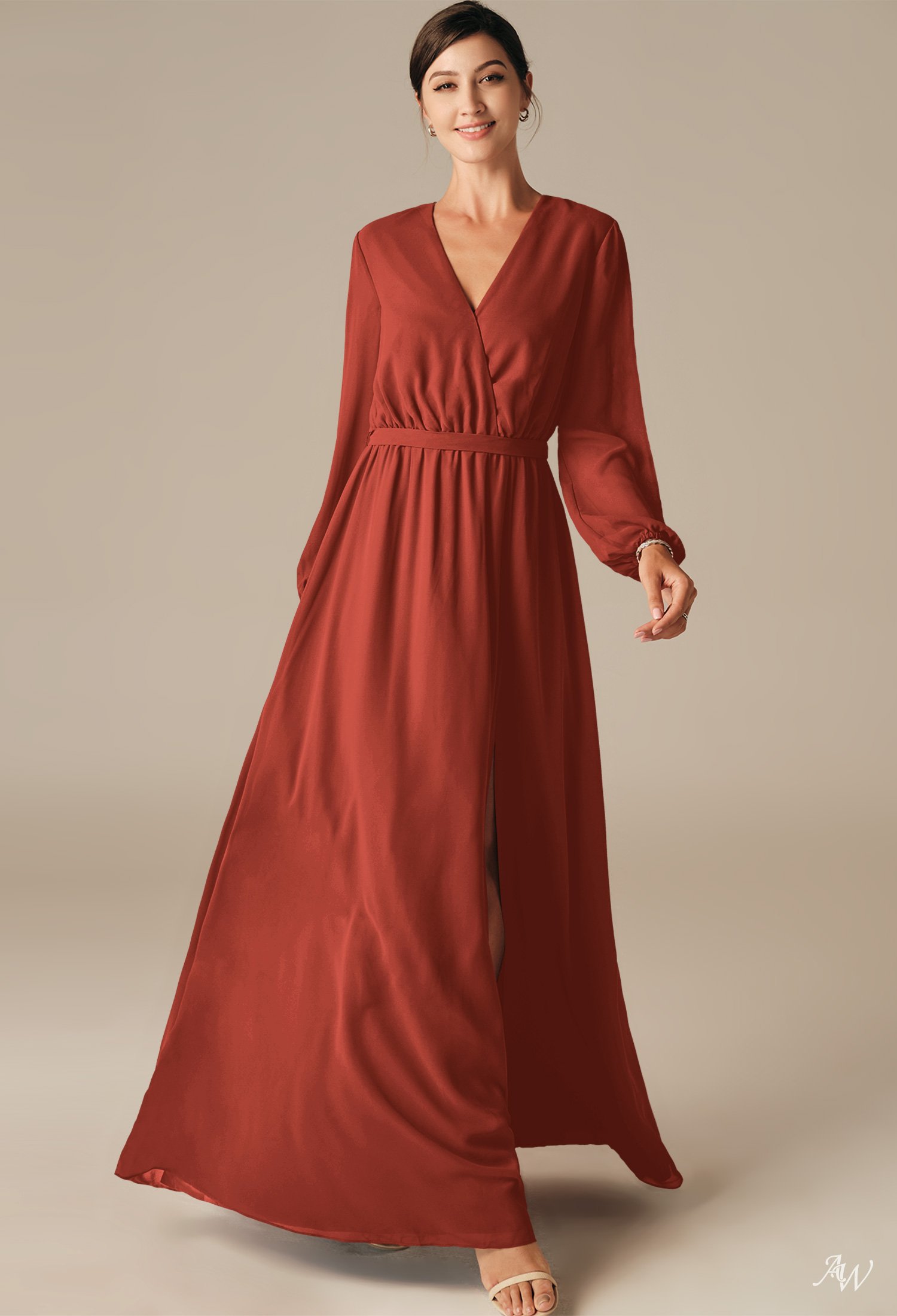 AW Adelle Rust Bridesmaid Dresses image1