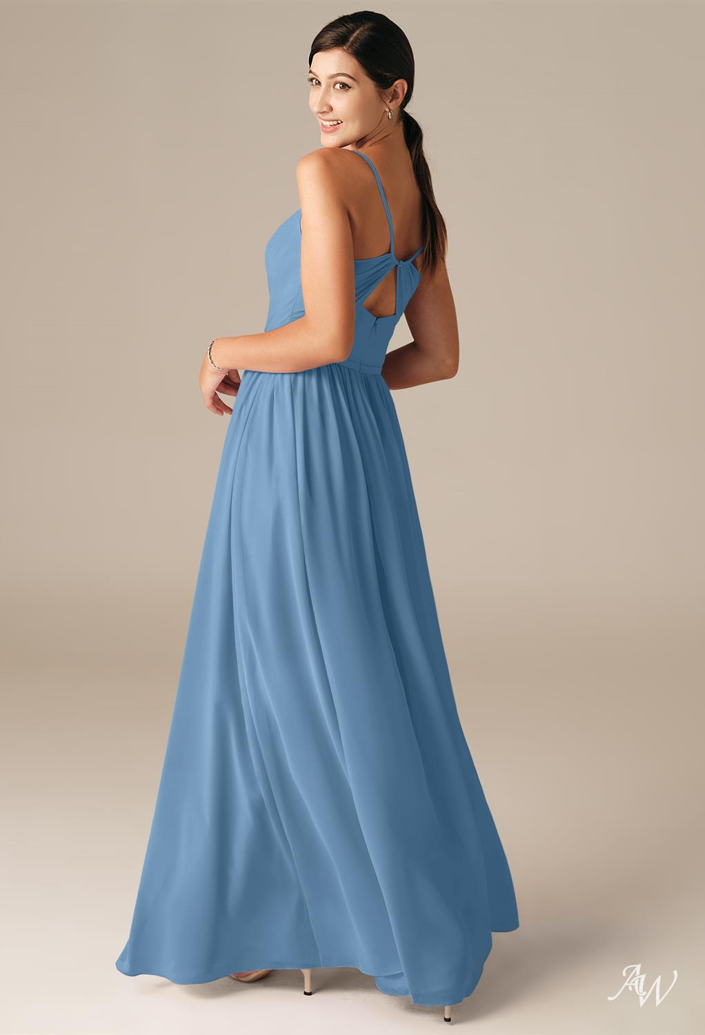 AW Mary Dusty Blue Bridesmaid Dresses image3