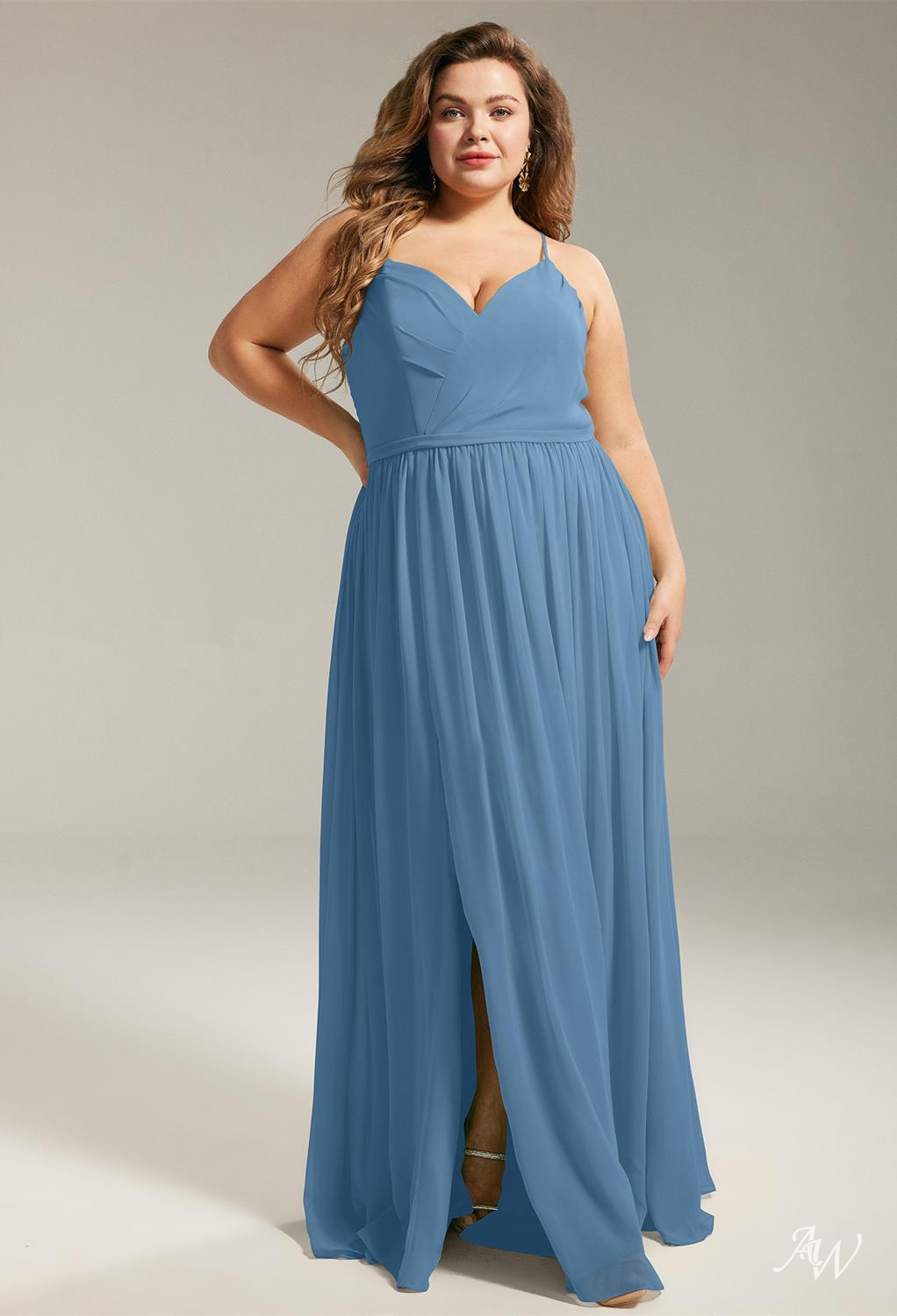 AW Mary Dusty Blue Bridesmaid Dresses image4