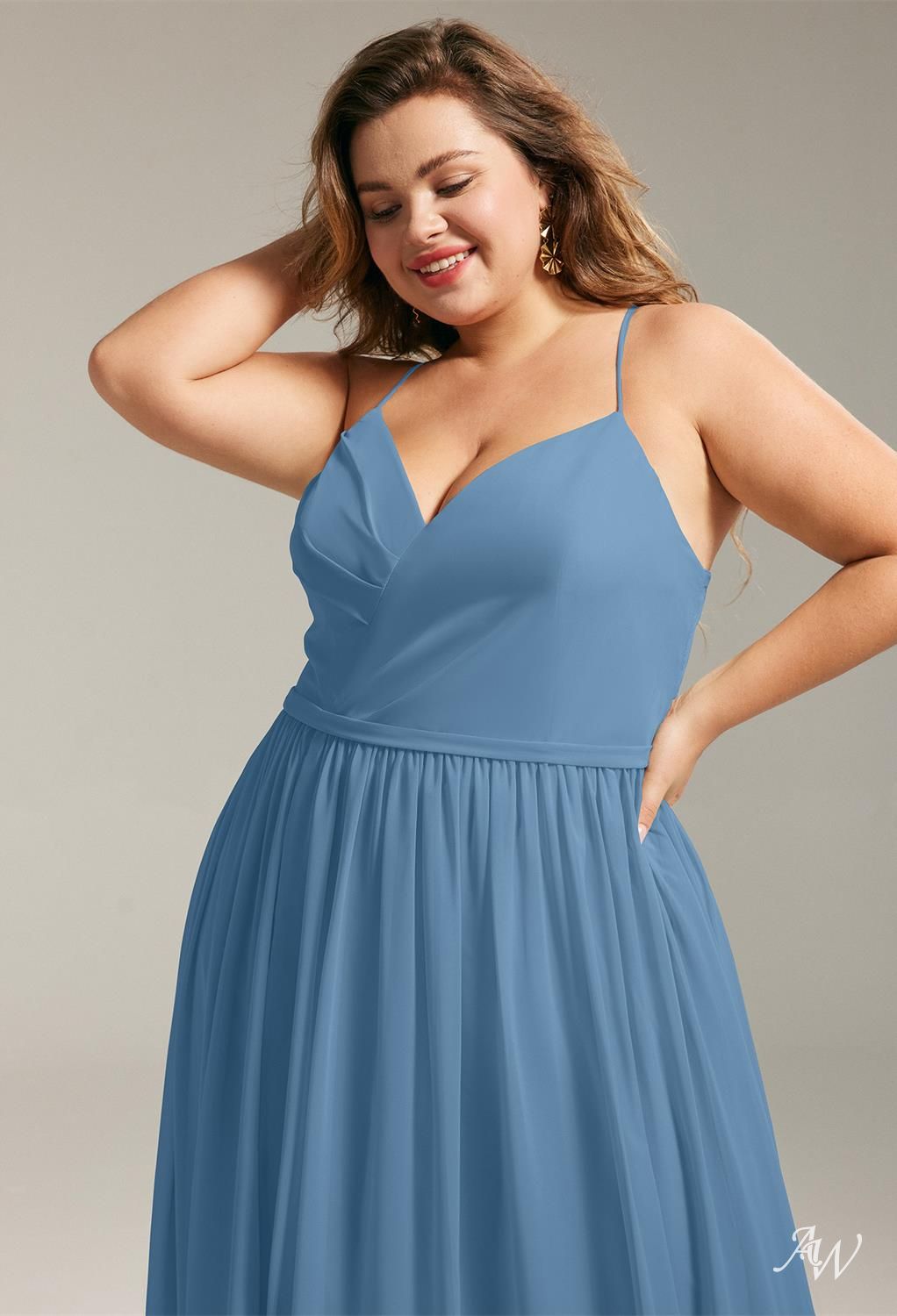 AW Mary Dusty Blue Bridesmaid Dresses image6