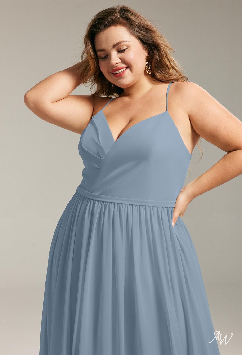 AW Mary Dusty Blue Bridesmaid Dresses image12