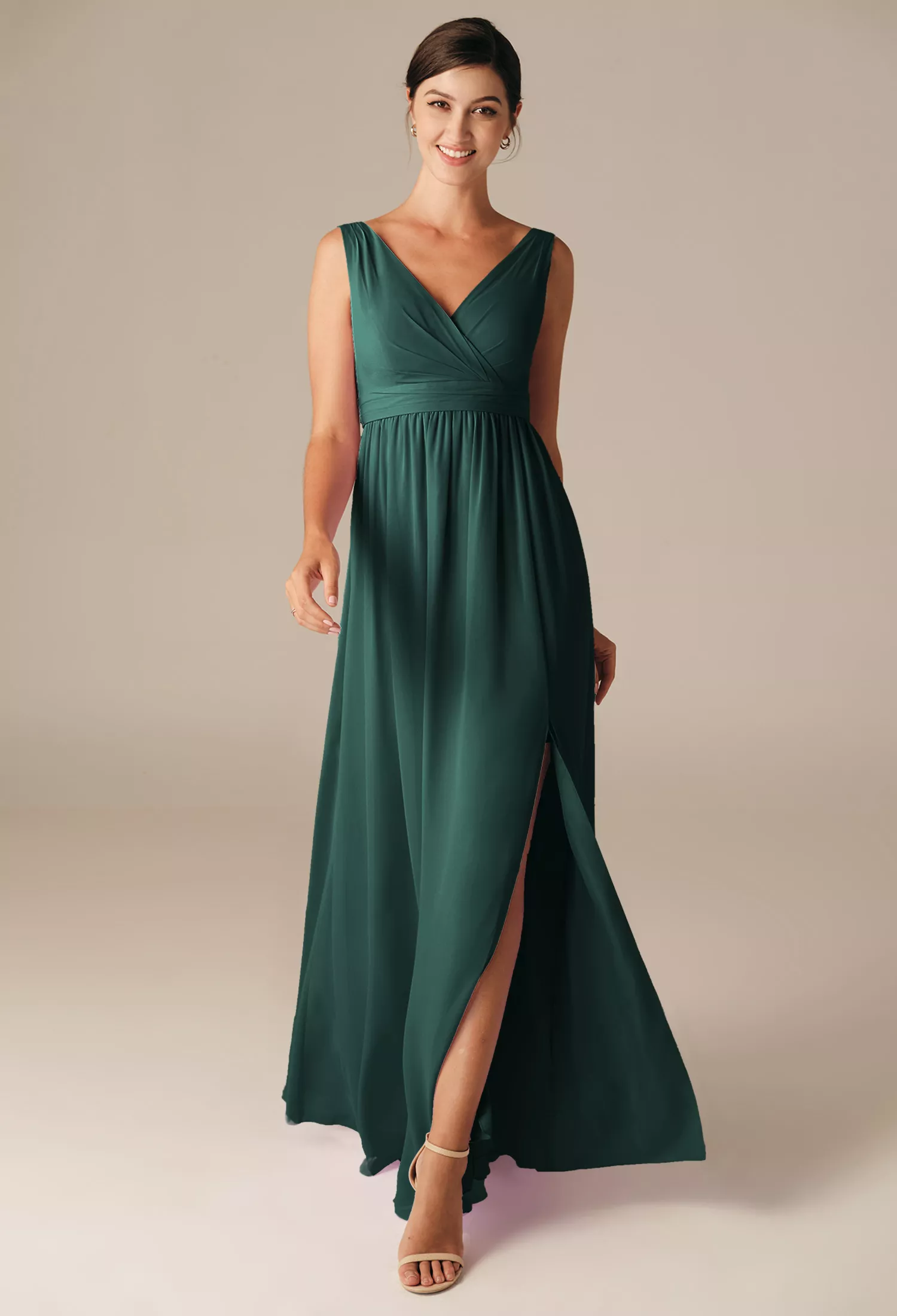 AW Hilaria Dark Emerald  Maternity Bridesmaid Dresses