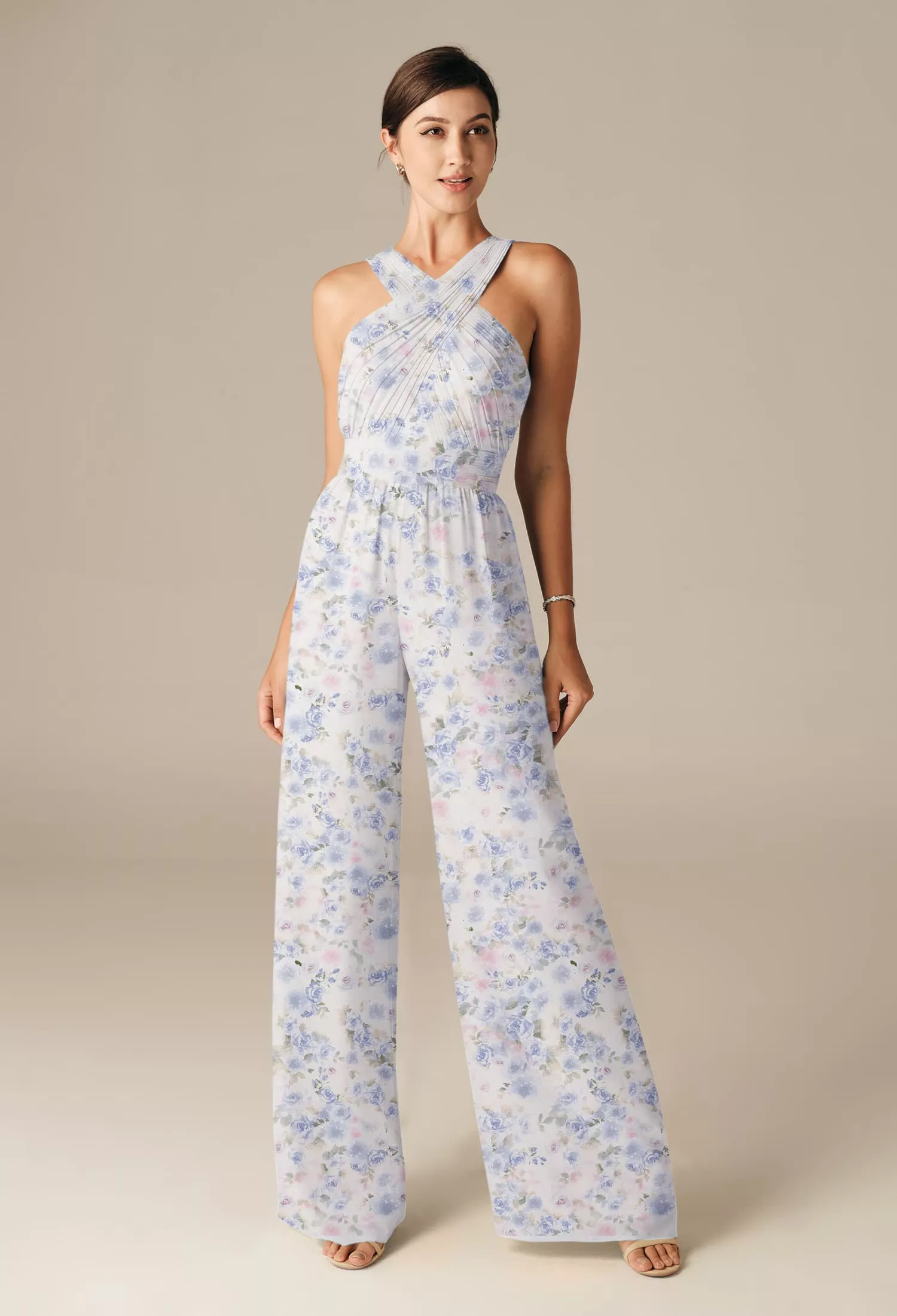 AW Lorraine Azure Purple Print  Fall Wedding Guest Dresses