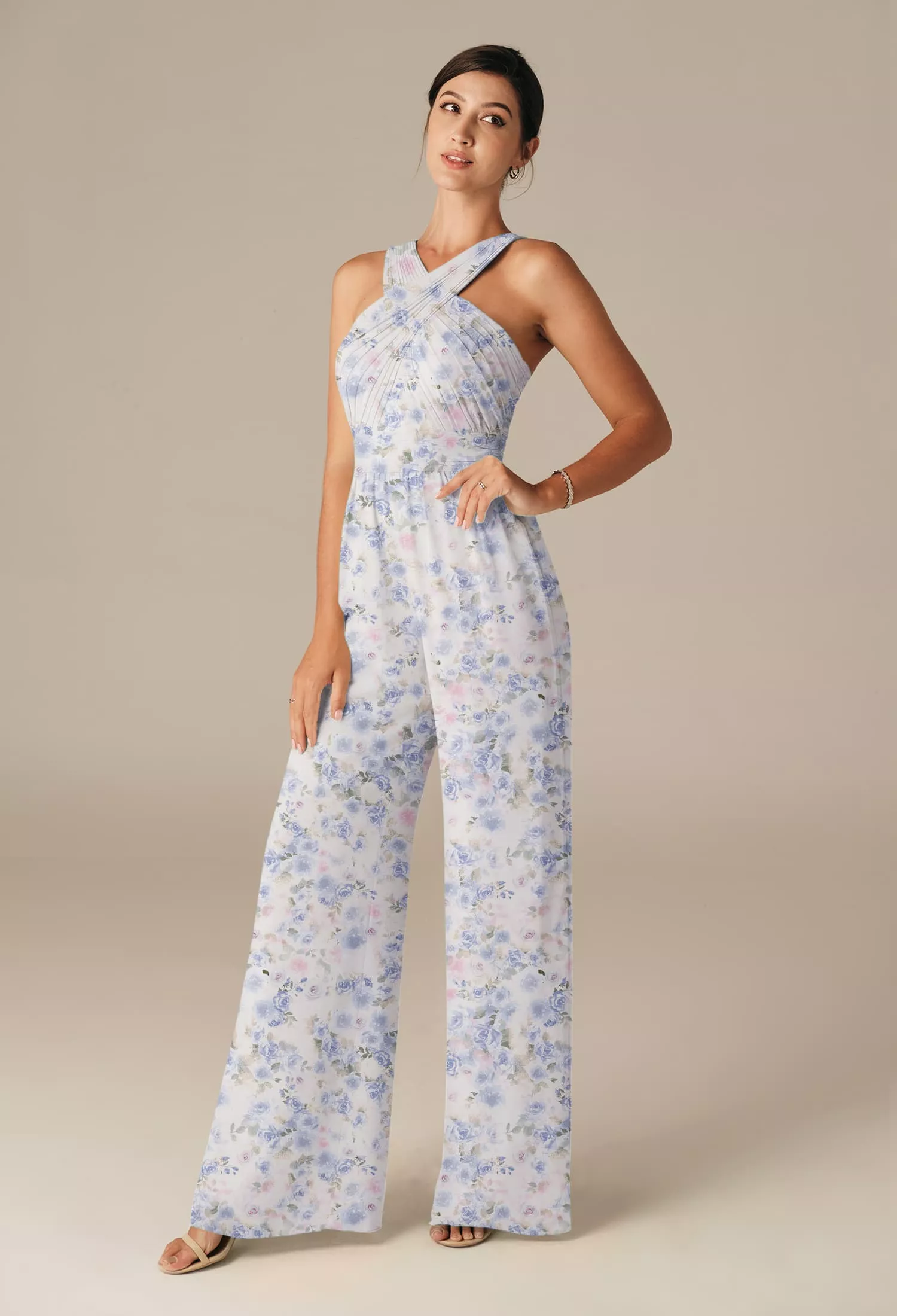AW Lorraine Azure Purple Print  Fall Wedding Guest Dresses