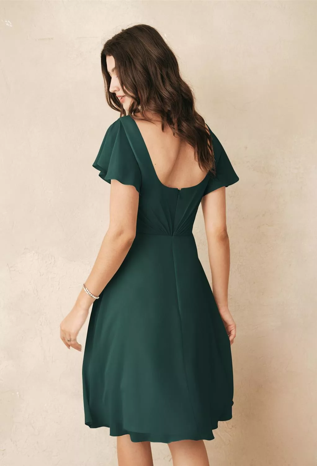 AW Megan Dark Emerald  Short Bridesmaid Dresses