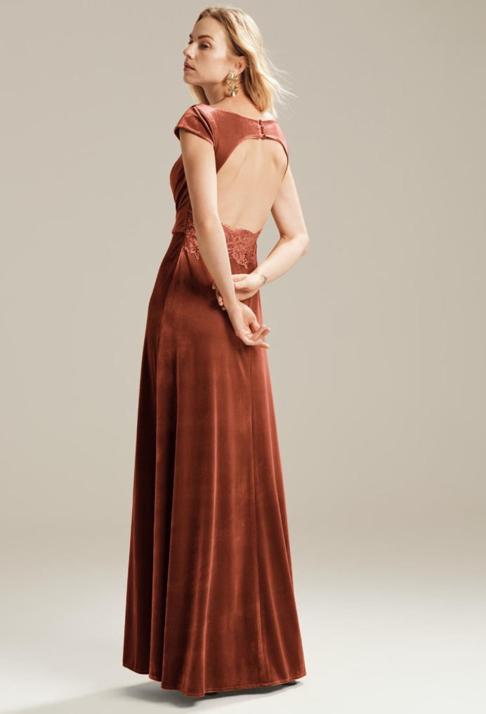 AW Mabel Burnt Orange  Floral Bridesmaid Dresses